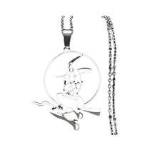 Colar Feminino Sexy Bruxa Halloween Colar De Aço Inoxidável Pingente Gótico Joia Presente