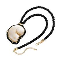 Colar Feminino Sexy Preto Com Pingente De Concha Branca Estilo Praia Tendência De Joias De Verão