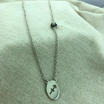 Colar Feminino Signo Sagitário E Ferradura 45cm Sorte Amuleto - Prata Banhado a Ródio