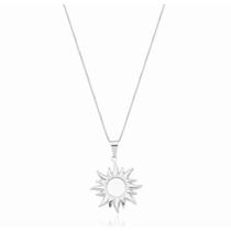 Colar Feminino Sol Feminino Folheado a Ouro ou Prata Colar Feminino Sol Feminino Folheado a Ouro ou Prata