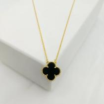 Colar Feminino Trevo 4 Folhas Banhado Ouro 18k Joia Colar Feminino Trevo 4 Folhas Banhado Ouro 18k Joia