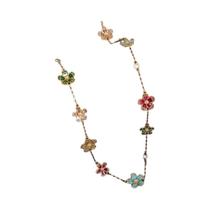 Colar Feminino Vintage Com Flor De Cinco Pétalas Em Zircônia Eletroplaqueada Joia Minimalista Colar Feminino Vintage Com Flor De Cinco Pétalas Em Zircônia Eletroplaqueada Joia Minimalista