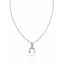 Colar Ferradura Cravejada Zirconia Feminino Banhado a Prata 925 Colar Ferradura Cravejada Zirconia Feminino Banhado a Prata 925