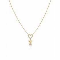 Colar Filha Coração Cravejado Zirconia Feminino Banhado a Ouro 18 k Colar Filha Coração Cravejado Zirconia Feminino Banhado a Ouro 18 k