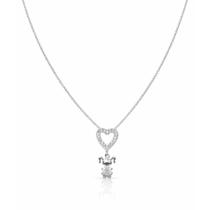 Colar Filha Coração Cravejado Zirconia Feminino Banhado a Prata 925