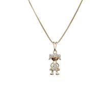 Colar Filha Menina com Pedras Zirconias Banhado Ouro 18k