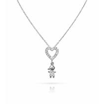 Colar Filho Coração Cravejado Zirconia Feminino Banhado a Prata 925 Colar Filho Coração Cravejado Zirconia Feminino Banhado a Prata 925