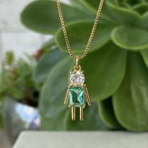 Colar Filho Pedra colorida banhado a ouro 35.0826 Colar Filho Pedra colorida banhado a ouro 35.0826