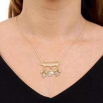 Colar Filhos com 3 Pingentes Menino Menina Anjo Dourado com Pedras de Zircônia Banhado a Ouro 18k Banho Antialérgico Marca Andréia Branco Acessórios Colar Filhos com 3 Pingentes Menino Menina Anjo Dourado com Pedras de Zircônia Banhado a Ouro 18k Banho Antialérgico Marca Andréia Branco Acessórios