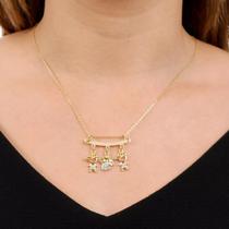 Colar Filhos com 3 Pingentes Menino Menina Anjo Dourado com Pedras de Zircônia Banhado a Ouro 18k Banho Antialérgico Marca Andréia Branco Acessórios Colar Filhos com 3 Pingentes Menino Menina Anjo Dourado com Pedras de Zircônia Banhado a Ouro 18k Banho Antialérgico Marca Andréia Branco Acessórios
