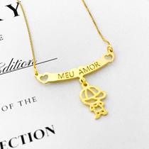 Colar Filhos Meus Amores Banhados a Ouro 18k