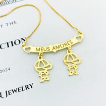 Colar Filhos Meus Amores Banhados a Ouro 18k