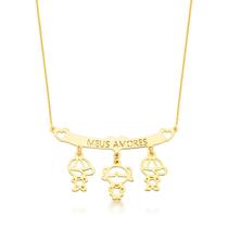 Colar Filhos Meus Amores Banhados a Ouro 18k