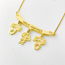 Colar Filhos Meus Amores Banhados a Ouro 18k