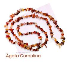 Colar Fio Cascalho Pedra Ágata Cornalina - Energética