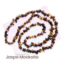 Colar Fio Cascalho Pedra Jaspe Mookaite - Estabilidade
