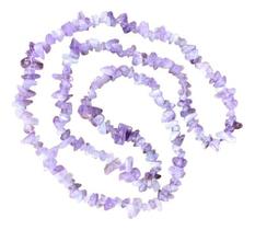 Colar Fio Cascalho Pedra Natural Ametista Lavanda