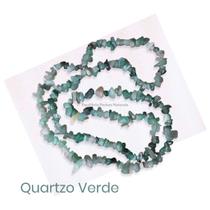 Colar Fio Cascalho Pedra Natural Quartzo Verde - Saúde Colar Fio Cascalho Pedra Natural Quartzo Verde - Saúde