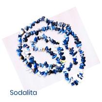 Colar Fio Cascalho Pedra Natural Sodalita - Serenidade
