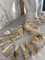 Colar fio de seda pedra cristal e quartzo branco