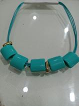 colar fio pedra resina feminino em várias cores