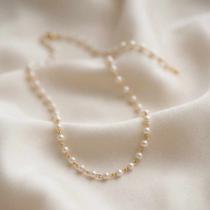 Colar fio pérolas 60cm banhado a ouro 18k