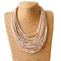 Colar Fios mix Bege Colar Fios mix Bege