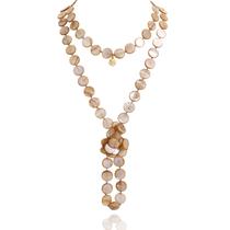 Colar Firstmeet Flat Round Coin Shell Beads para mulheres Colar Firstmeet Flat Round Coin Shell Beads para mulheres