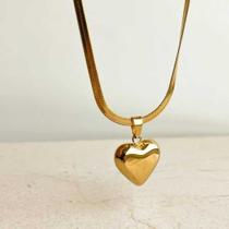 Colar Fita Coração - Aço Inox