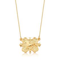 Colar Fivela Country com Cavalo Revestido em Ouro