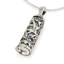 Colar FJ Faith Jewelry Mezuzah Scroll Star Of David Silver Colar FJ Faith Jewelry Mezuzah Scroll Star Of David Silver
