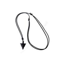 Colar Flecha Tribal Cordão Regulável Masculino Fio Preto Colar Flecha Tribal Cordão Regulável Masculino Fio Preto