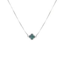 Colar Flor Trevo Virgínia Blogueira Verde Banhado Prata 925 Colar Flor Trevo Virgínia Blogueira Verde Banhado Prata 925