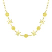 Colar Flores Dourado - Banhado em Ouro 18k
