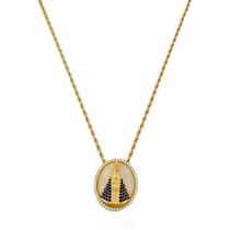 Colar Folheado a Ouro 18k Cordão Baiano Com Pingente Maxi Senhora Aparecida Colar Folheado a Ouro 18k Cordão Baiano Com Pingente Maxi Senhora Aparecida