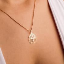 Colar folheado a ouro 18k Divino Espírito Santo Cristalsemijóias