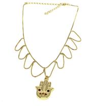 Colar Folheado A Ouro 18k Mão De Fátima - Suggestione