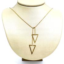 Colar Folheado A Ouro 18k Pingente Triangulo - Suggestione!