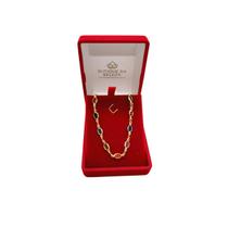 Colar Folheado a Ouro Choker Pedras Coloridas Ovais 31,5cm Colar Folheado a Ouro Choker Pedras Coloridas Ovais 31,5cm