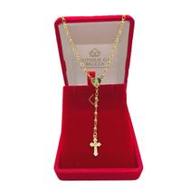 Colar Folheado A Ouro Terço 45Cm Sagrado Coração Semijoias