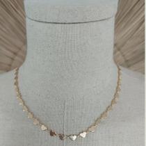 Colar Folheado Corações Dourado Colar Folheado Corações Dourado