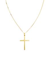 Colar Folheado Cruz Lisa Grande