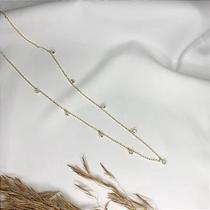 Colar Folheado Zircônias 60cm