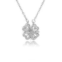 Colar follhado ouro 18k jóia feminina modelo trevo coração