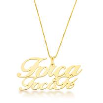 Colar Força, Foco e Fé Cortado a Laser Banhado a Ouro 18k Colar Força, Foco e Fé Cortado a Laser Banhado a Ouro 18k