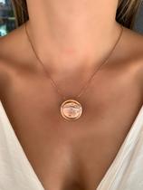 Colar fosco rose circulo c/ zirconias incolores Colar fosco rose circulo c/ zirconias incolores