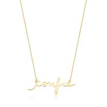 Colar frases 'confie' banhado a ouro - semijoia