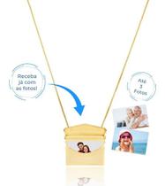 Colar Gabriele Veneziana Relicário Envelope banhado em ouro 18k Colar Gabriele Veneziana Relicário Envelope banhado em ouro 18k