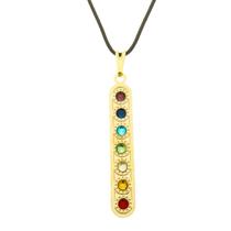 Colar Gargantilha 7 Chakras 33mm Cordão Fino - Dourado