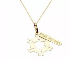 Colar Gargantilha Agronomia Chapa e Placa Folheado Colar Gargantilha Agronomia Chapa e Placa Folheado